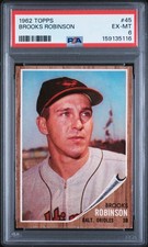 1962 Topps Baseball Set #45- Brooks Robinson- PSA- 6- EX-MINT- *JEEJ*!