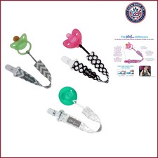 Pacifier Clip Holder, Blk-Wht Dot, Gray Chevron, Gray Love 3-Pack