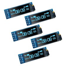 Hosyond 5 Pcs 0.91 Inch I2C IIC OLED Display Module Screen DC Blue