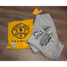 Limited Edition: YoungLA Golds Gym Collab Sweatpants- Gray Men's Size XL NWT