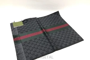 Silencieux GUCCI laine soie ligne transparente GG 147351 gris Italie