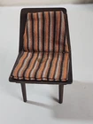 Vintage Mattel 1958 Mid Century Wooden Furniture Striped Orange Brown Chair