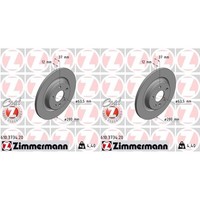 2X Zimmermann Bremsscheiben 280Mm Voll Hinten Passend FüR Volvo XC40 | 610.3734.