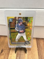 2022 Bowman Chrome Draft Sapphire Dominic Keegan 1st Yellow Refractor #4/99
