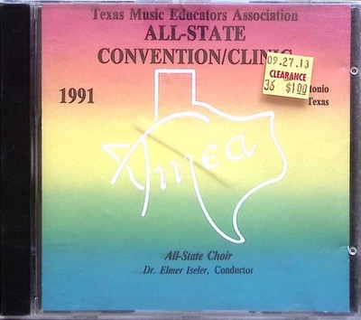 1991 TEXAS ALL STATE CHOIR  ALL STATE CONVENTION/CLINIC  MARK CUSTOM CD 721A