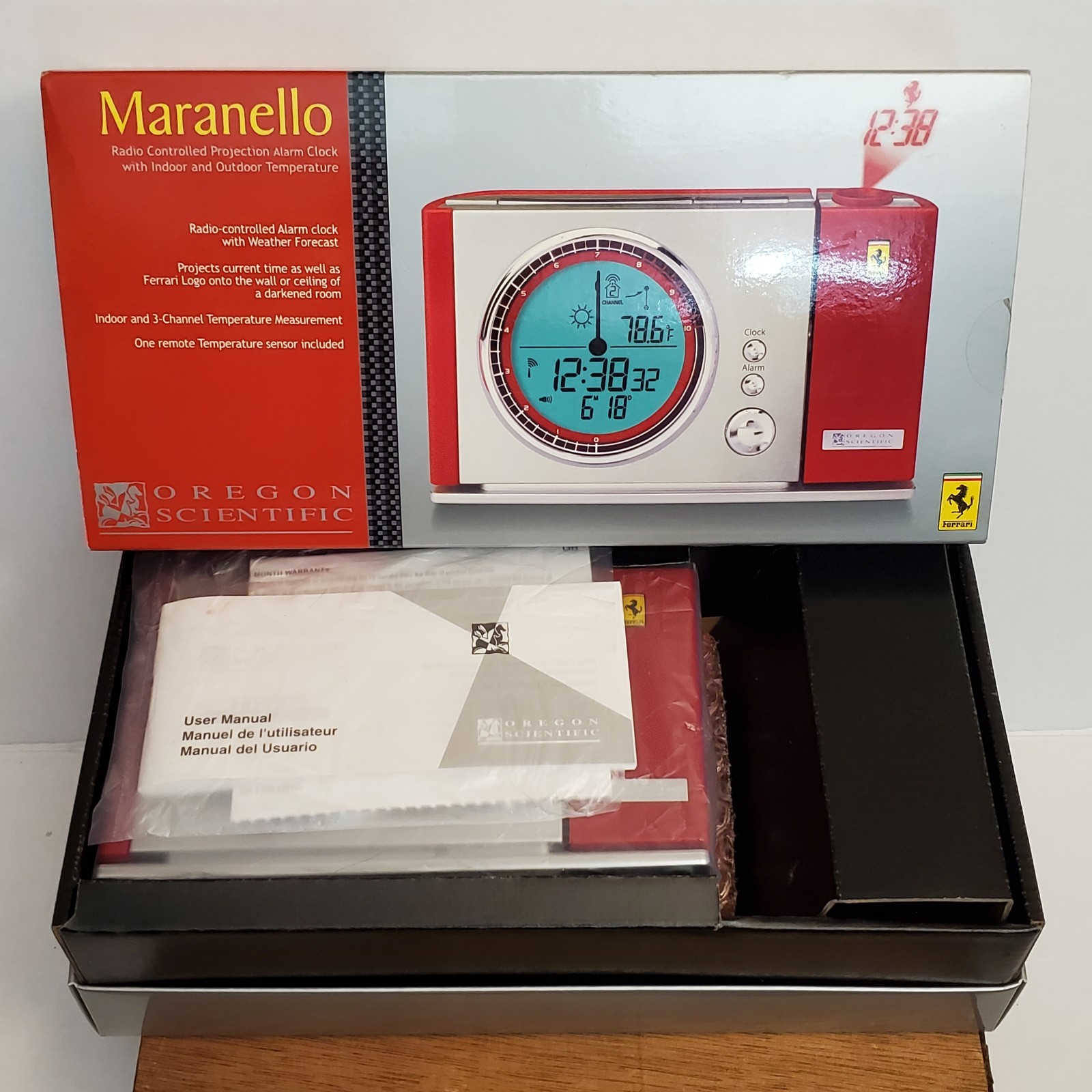 Vtg Oregon Scientific Ferrari Maranello Projection Alarm Clo