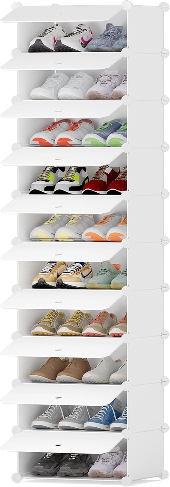 Scarpiera 10 Ripiani, Archiviazione Tridimensionale per 20 Paia Di Scarpe, in Pl