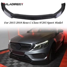 Front Bumper Lip Body Kit Spoiler For Benz C-Class W205 C250 C300 Sport 2015-18
