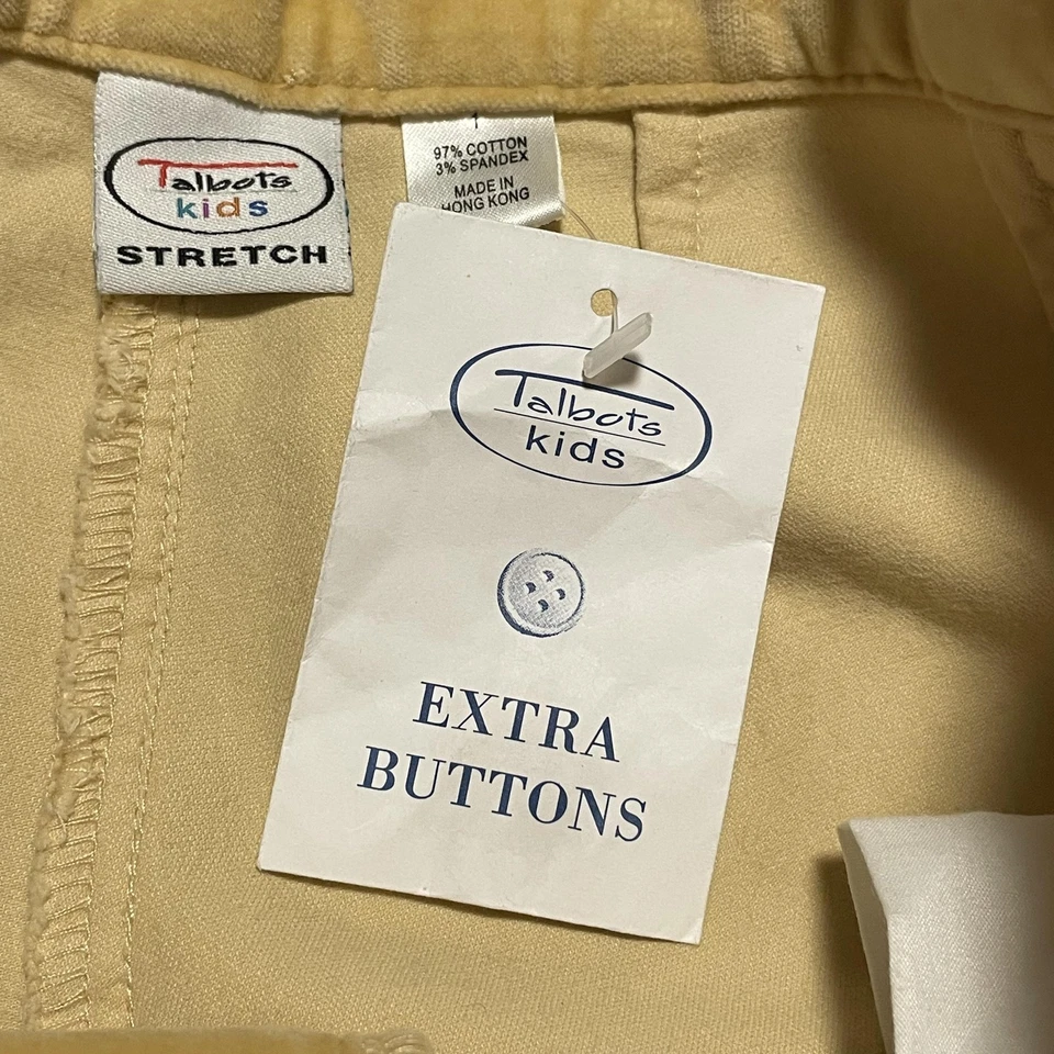 Pantalones Talbots Niños Niñas 1PT Beige Elastizados Sin Cortar Pana Pierna Recta Nuevos con Etiquetas De Colección Foto 4 de 4