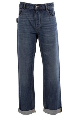 BOTTEGA VENETA BLUE HIGH RISE STRAIGHT LEG JEANS IT 40 UK 8