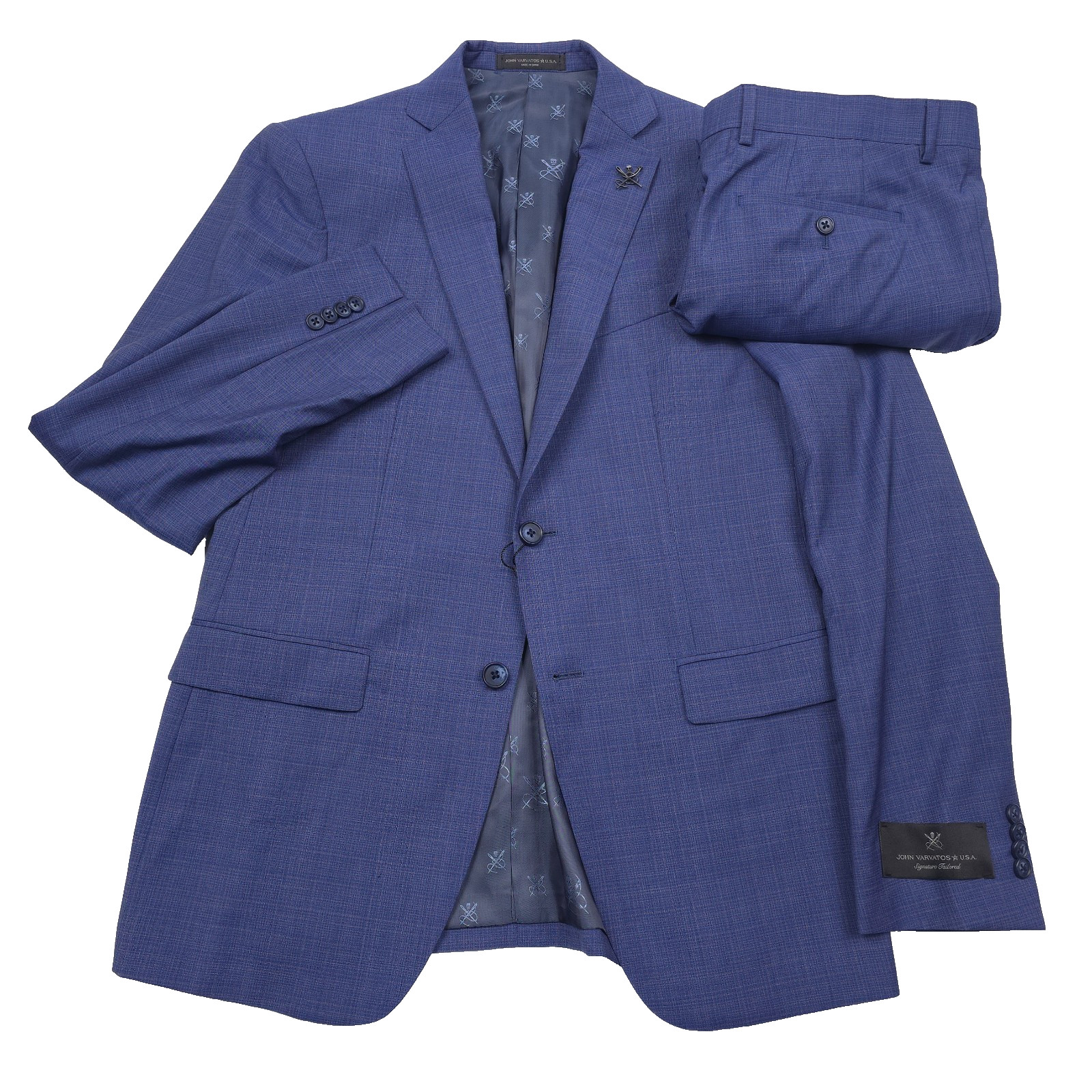 John Varvatos Star Blue Screenweave Slim Fit Suit Mens Size 38R X 32 77390₽