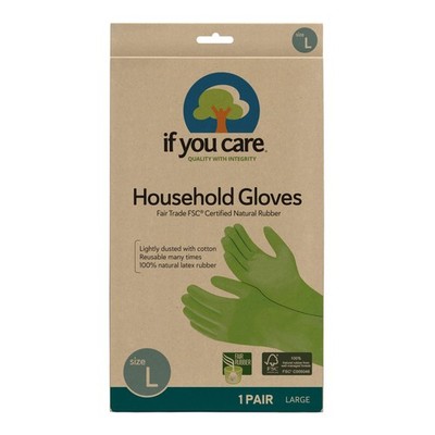 If You Care Green Reusable Latex Protective Household Gloves Pack of 1