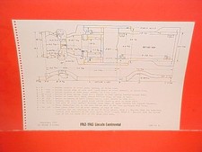 1962 1963 Lincoln Continental Convertible Sedan Frame Dimension Chart