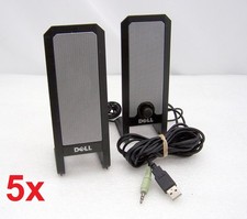Lot of 5 Dell A225 USB Powered PC Computer Desktop Speakers 3.5mm Jack