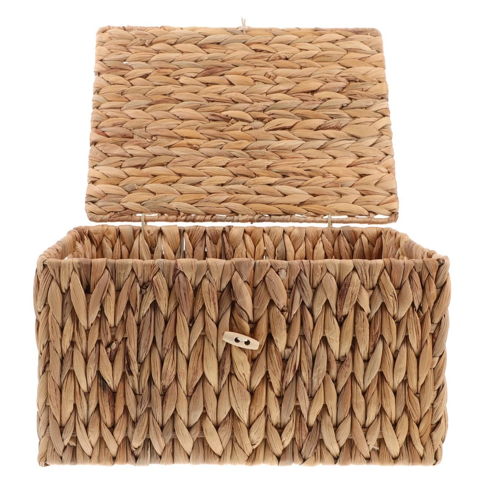  Rectangular Woven Basket Storage Basket Decorative Basket Heavy Duty Storage - Image 2 of 4