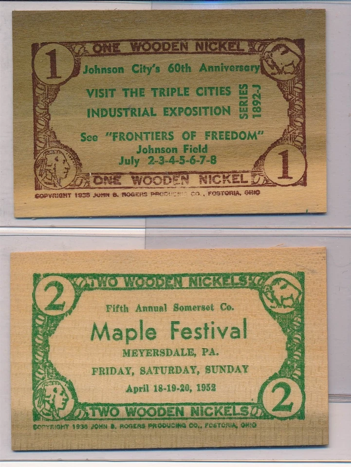 RC0112 1952 wooden certificate lot of 2 combine shipping - Image 2 of 2