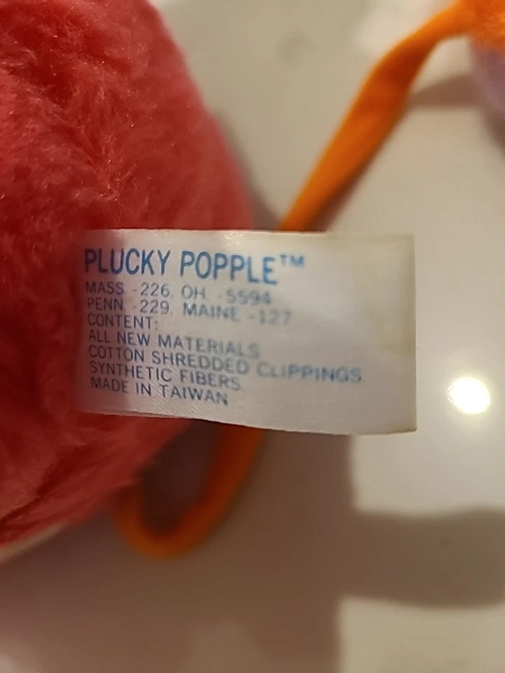 Banco de monedas Plush Plucky Popples 1986 9" Foto 2 de 4