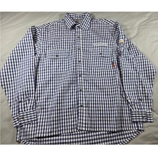 Rasco FR Gingham Plaid Shirt Men XL Flame Resistant CAT 2 2112 Workwear NWOT