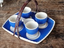 antik Eierbecher mit Tablett Villeroy & Boch Dresden antik Bauhaus Art Deco Stil