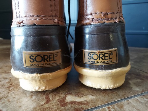 SOREL Winter Boots Canada Leather Winter High Laced Mens Size 9 Sierra Design - Picture 8 of 10