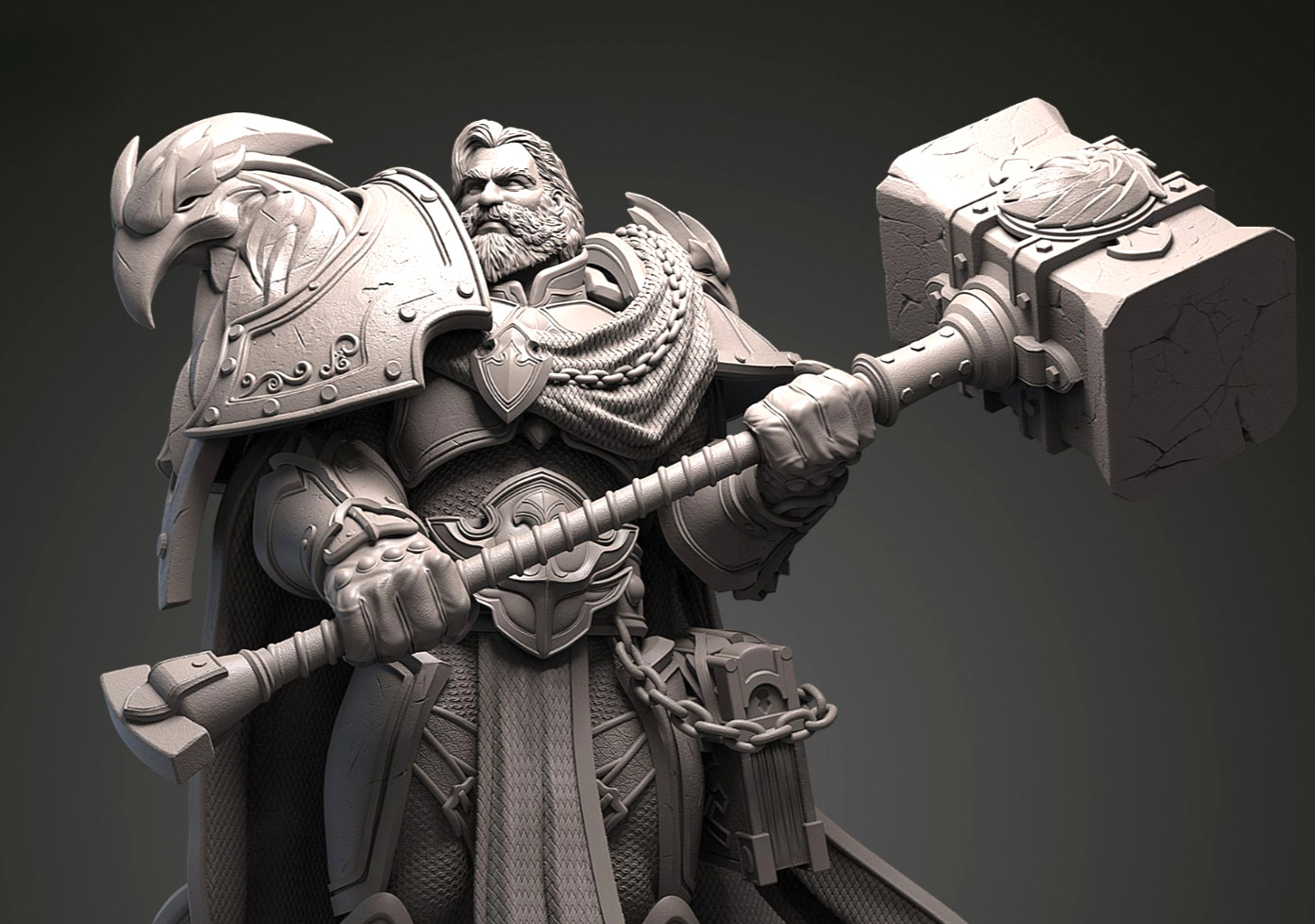 Uther le Lightbringer figurine WoW en résine brute 34cm pour peintres de figurines