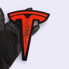 CYBERTRUCK CUSTOM ROCKET RED EMBLEM BADGE TESLA