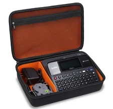 Mchoi Hard Portable Case for Brother P-Touch Label Maker Black and Orange