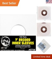Heavyweight Acid-Free Paper Sleeves - 100 Pack for 7  Vinyl Records Preservation
