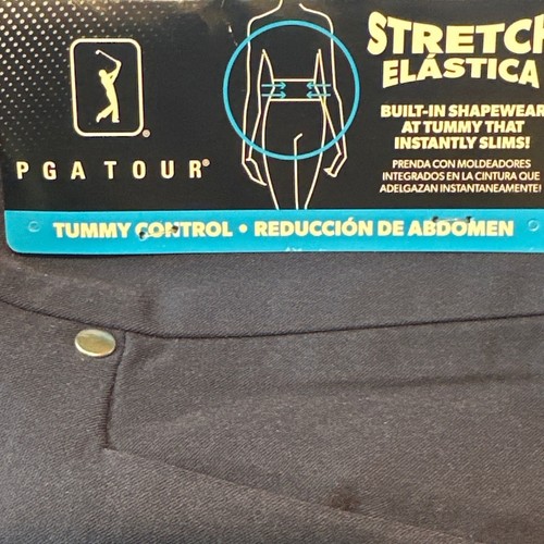 PGA Tour Womens Tummy Control Golf Pants Navy Blue Black Iris Small NWT - Picture 5 of 6