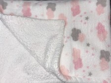 S.L. Home Fashions Baby Blanket Pink Cloud White Gray Sherpa 2022 A1