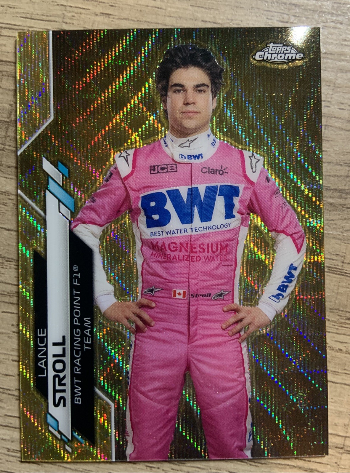 2020 TOPPS CHROME FORMULA 1 GOLD WAVE REFRACTOR #14 LANCE STROLL 43/50