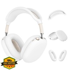 Foweroty White Silicone Case for AirPods Max Ear Cups Headband Shell Protective