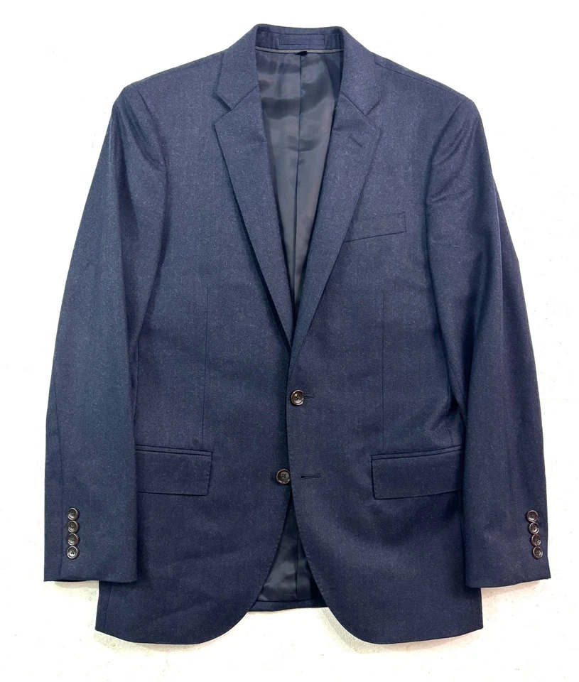 Traje Pantalón J CREW 36S 30x30 Azul Marino 2 piezas Ludlow Delgado Tela Italiana Franela Lana Foto 2 de 4