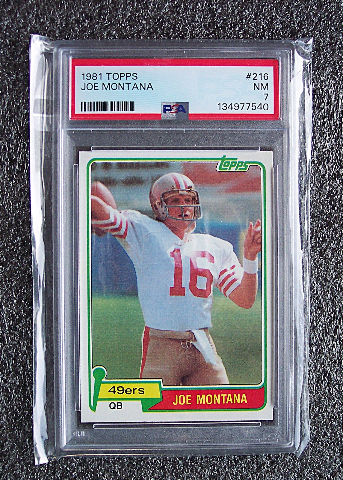 1981 TOPPS JOE MONTANA ROOKIE RC #216 PSA 7 Near Mint HOF San Francisco 49ers view 3