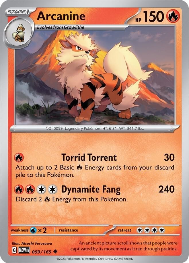 Arcanine 059/165 - SV: 151 - Pokemon TCG - NM