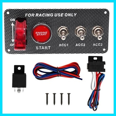Ignition Switch Panel 12V Racing Car Engine Start Push Button Switch Panel Ca...