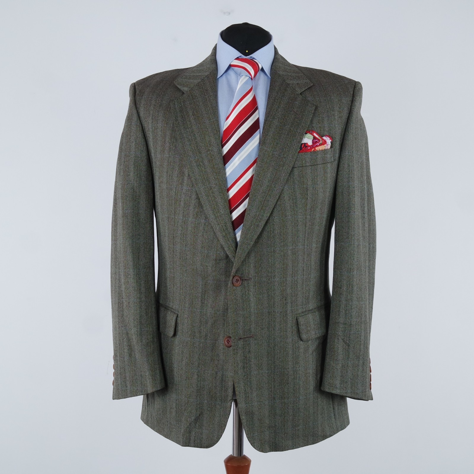 Mens Vintage DAKS Tweed Jacket 42R UK Size Herringbone Wool Sport Coat Blazer image 4