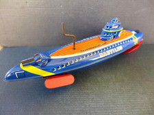Vintage Yonezawa Nautilus Tin Toy Submarine - Japan Showa Era