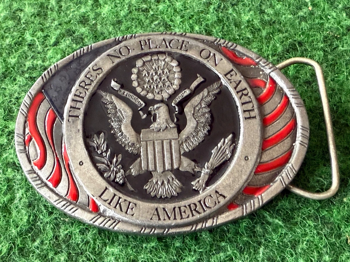 Grande Boucle De Ceinture Chromée Vintage Années 70 – Motif Géométrique