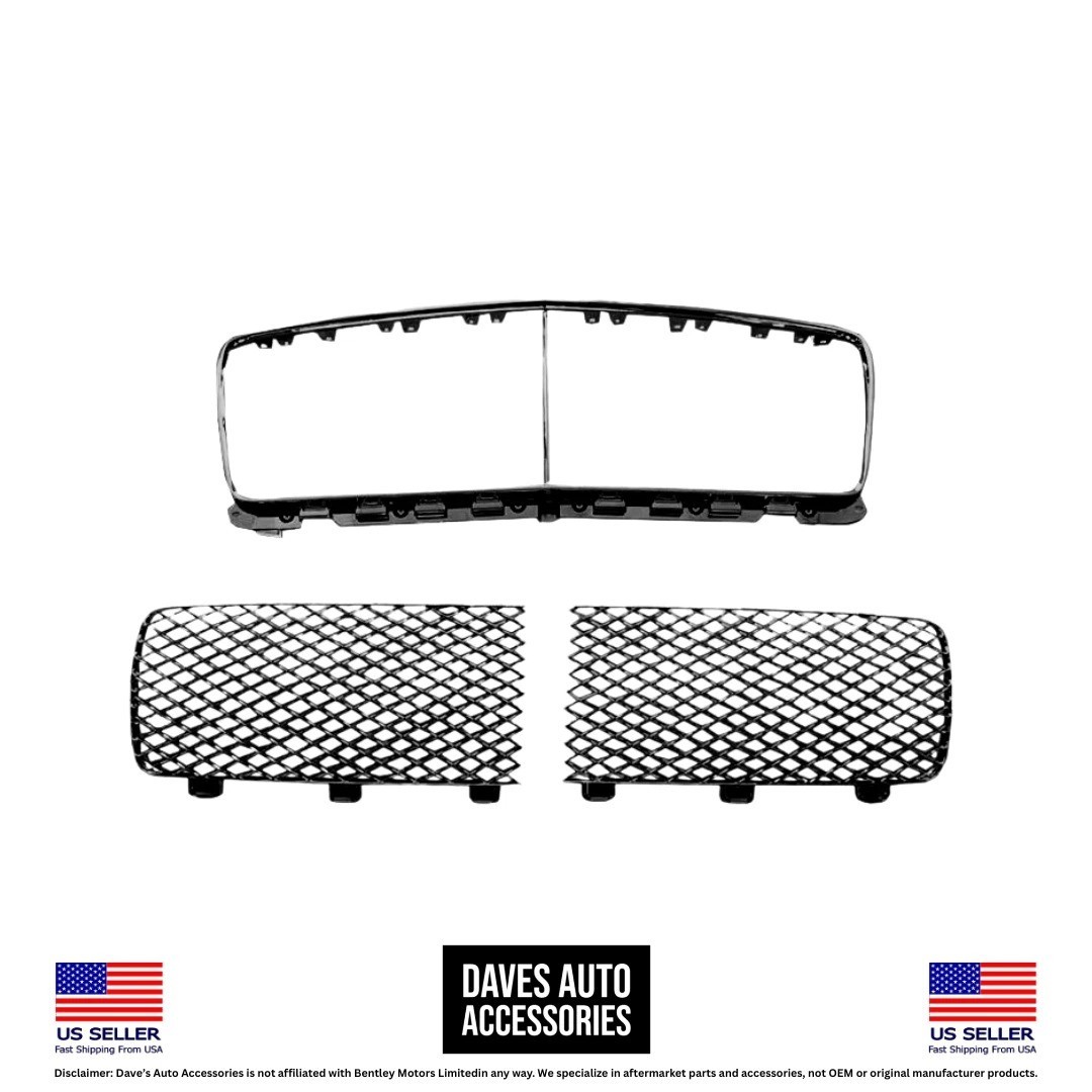 Bentley Bentayga Front Grille Assembly 2021-2023 Gloss Black