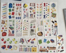 Creative Memories School Themed lot of 23 Studio Stickers, bus/preschool, lunch