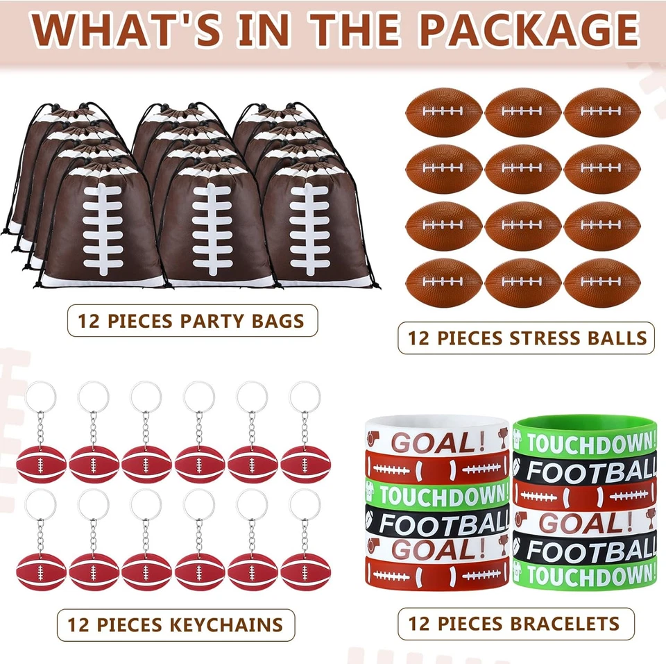 48 Pcs Softball Party Favors Supplies Include 12 Pcs Party Bags 12 Pcs Bracelets - Image 3 of 4