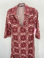 Pre-Owned Misslook Pink Size Small Printed Shift Maxi Long Sleeve Dress