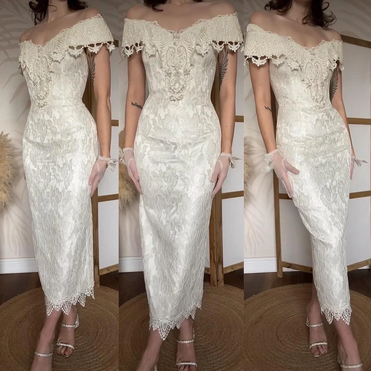 jessica mcclintock bridesmaid dresses outlet Ivory Vintage Clothing for Women for sale Color:Black and Gold