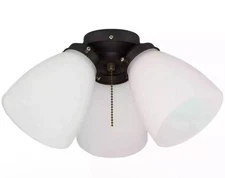 Hampton Bay 3-Light Oil Rubbed Bronze Ceiling Fan Shades LED Light Kit