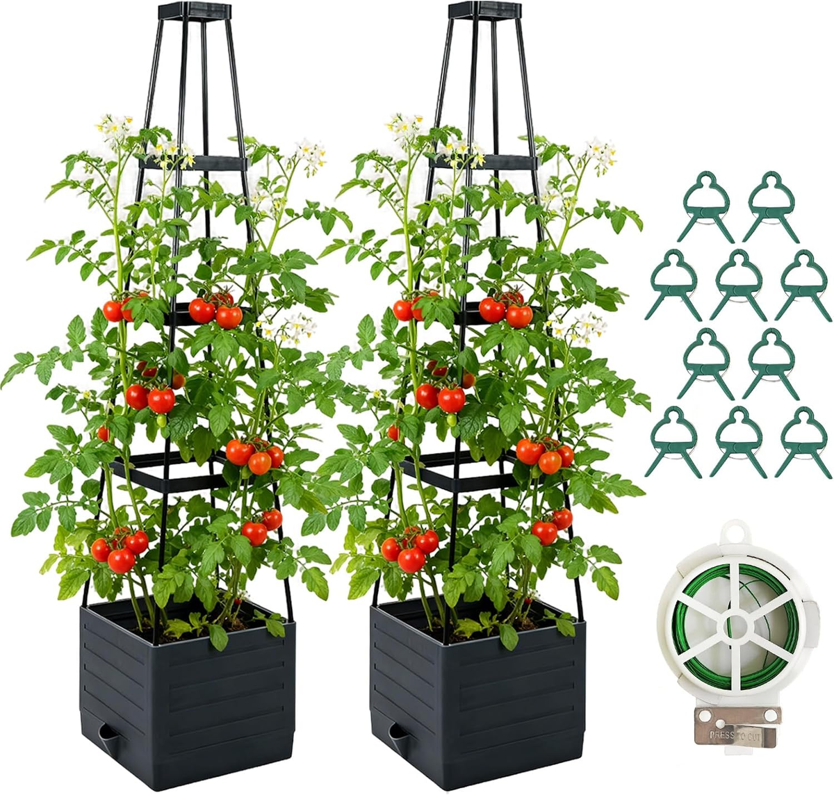 2-Pack Raised Garden Planter with Trellis, 57