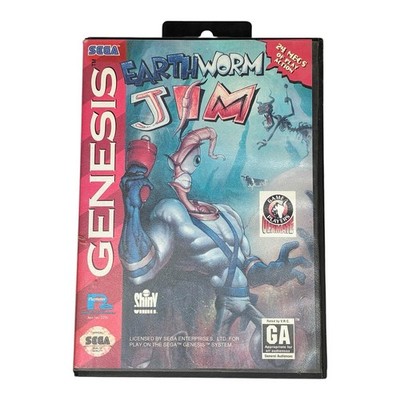 Earthworm Jim SEGA Genesis w/Box No Manual Tested Works