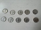 Lot of 10 US Silver Quarters 90% - Washington - 1964 or Older