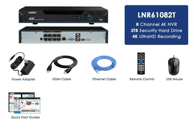 Lorex 4K - Ultra HD - NVR - IP- 8 Channels 2TB HDD Lorex Secure Connect