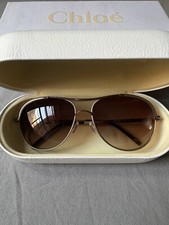 CHLOE WOMANS GOLD BROWN AVIATOR STYLE SUNGLASSES BRAND NEW